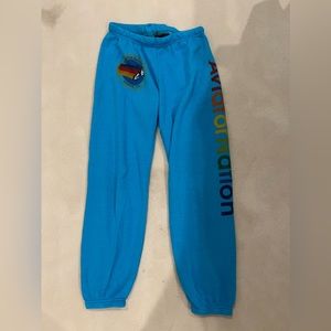 Aviator Nation Neon Blue Sweatpants. Size XL.